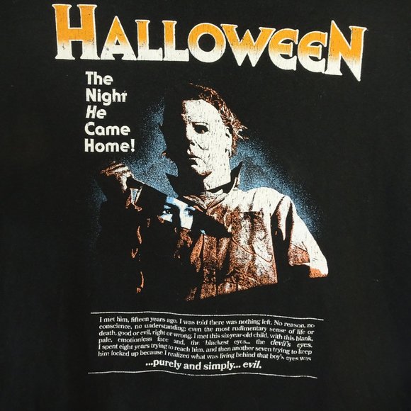 Halloween The Night He Came Home  Black Tee Medium 38-40 - Picture 2 of 5